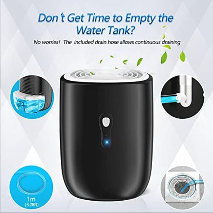 Dehumidifiers for Home 27oz(800ml),Auto Shut off with Drain Hose