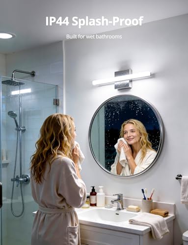 Combuh Modern Bathroom Light Fixtures Over Mirror, Vanity Wall Lamp Chrome