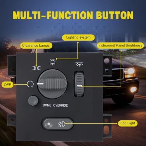 Nilight Headlight Dimmer Switch for 1998-2005 Chevy Blazer GMC Jimmy