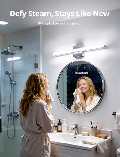 Combuh Vanity Light Fixtures for Mirror, Modern Bathroom Wall Sconce Chrome
