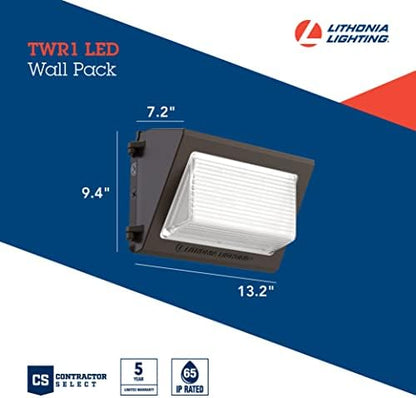 Lithonia Lighting 13" LED Wall Pack Outdoor Light, Dusk to Dawn Photocell