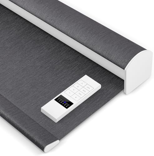 ZSHINE Motorized Blackout Roller Shades Remote Control Rechargeable(82164E)