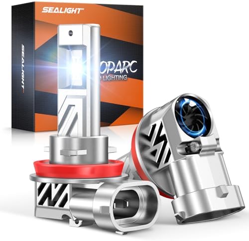SEALIGHT H9/H11/H8 1200% LED Bulb, 1:1 Mini Size, 2 Pack