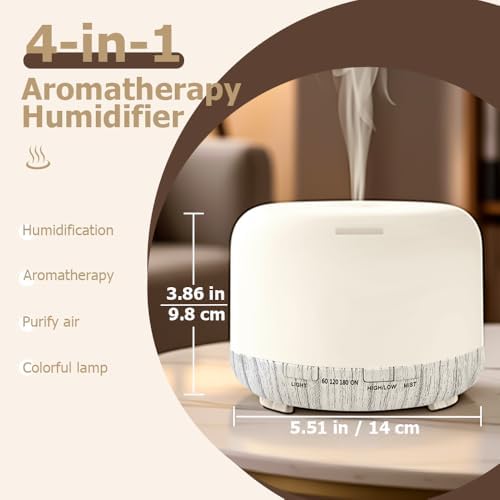 Essential Oil Diffuser, Ultrasonic Humidifier with LED Light