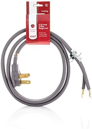 Smart Choice 3 Prong 50 Amp Range Power Cord, 6-Foot Long