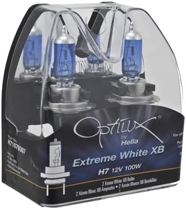 Hella H71070307 Optilux XB Series H7 Xenon White Halogen Bulbs, 12V, 100W, 2 Pack