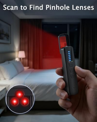 6-in-1 Hidden Camera Detector,Anti-Spy Camera Finder,RF & GPS Detector