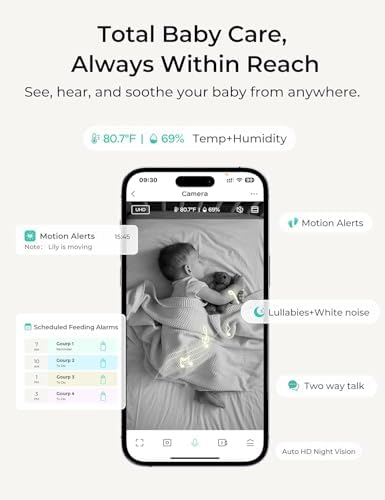 Dr.Care VistaView Lite RB Smart WiFi Baby Monitor with 2 Cameras, 4” 720P