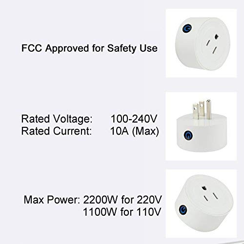 Martin Jerry mini Smart Plug Compatible with Alexa and Google Home, Smart Home Devices, No Hub Required, Easy Installation and App Control as Smart Switch Timing (Round) (4Pack)