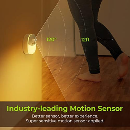 AUVON Magnetic Rechargeable Night Light, Motion & Dusk-Dawn Sensor, 2 Packs