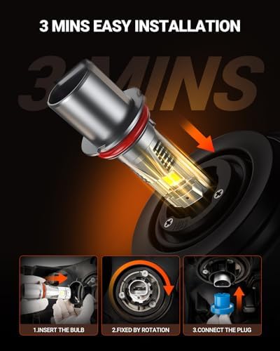 SEALIGHT 9007/HB5 LED Light Bulb, 1000% 60,000LM Brighter than Original Bulbs, 6500K White Output Canbus Ready, IP68 Waterproof 80000Hrs Lifespan, 1：1 Size 3Mins Installation, 2 Pack