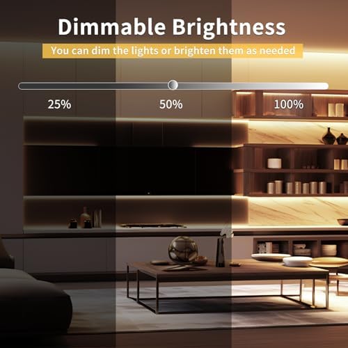 100FT COB LED Strip Lights Warm White Dimmable DC 24V 3000K