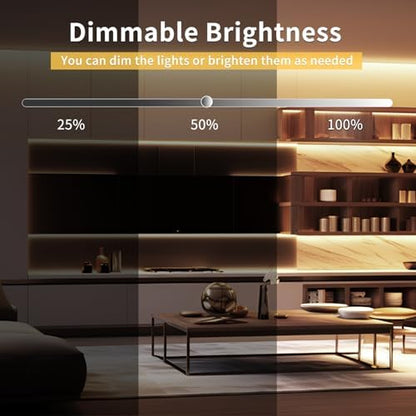 100FT COB LED Strip Lights Warm White Dimmable DC 24V 3000K