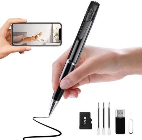 1080P WiFi Camera Pen, 32GB Card Included Portable Hidden Cam