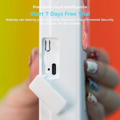 CG6S Security Camera and DB3 2K Smart Video Doorbell with Chime,Battery Powered,Easy to Setup,PIR Motion Detection,Two Way Audio, Audible Flashlight Siren,2.4GHz Wi-Fi Color Night Vision, 180 Days Exc