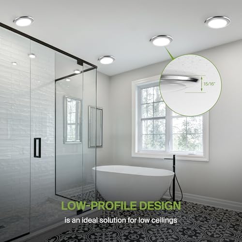 ASD 1 Pack Nickel LED Disk Lights 6 Inch, 5CCT Flush Mount Ceiling Light