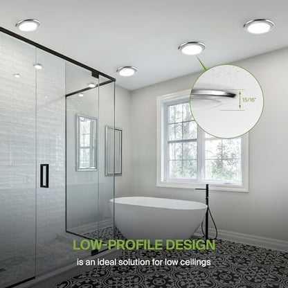 ASD 1 Pack Nickel LED Disk Lights 6 Inch, 5CCT Flush Mount Ceiling Light