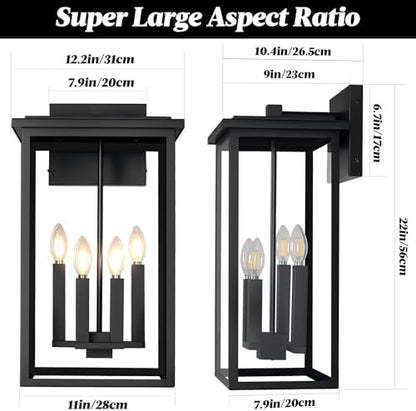 Extra Large Outdoor Wall Lights，Outdoor Light Fixtures Wall Mount 22 in
