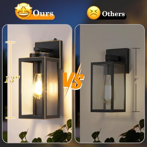 BesLowe Upgraded Dusk to Dawn Outdoor Wall Lights, Bronze, 2-Pack