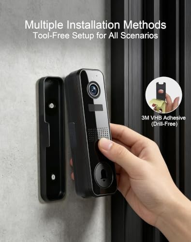 Wireless Doorbell Camera, 2K Video Doorbell, 2.4GHz WiFi