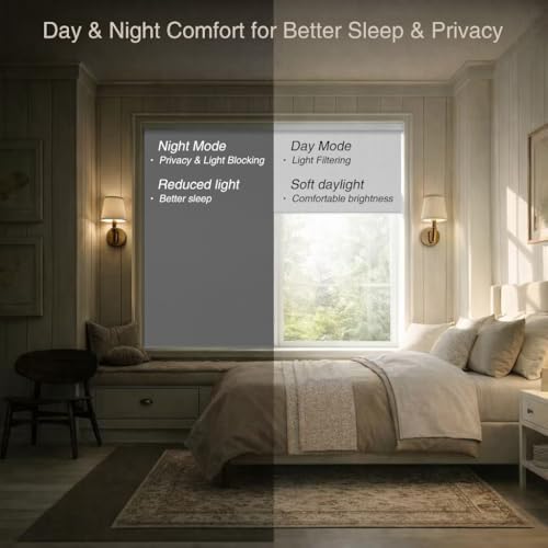 ZSHINE Motorized Blackout Roller Shades Remote Control Rechargeable(82006E)