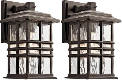 Beacon Square 12" 1 Light Outdoor Wall Light with Clear Hammered Glass in Olde Bronze® (Pack of 2)