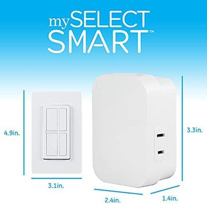MySelectSmart Remote Control Outlet, Dimmable, 1 Outlet, Full Kit, White