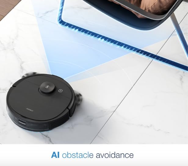 ECOVACS ROBOTICS - DEEBOT T8 AIVI Vacuum & Mop Robot with Advanced Laser Mapping and AI Object Recognition & Avoidance - Black(Renewed)