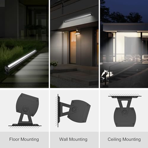 Outdoor LED Wall Washer Light Bar – 40 Inch, 3000K Warm White Waterproof Heavy-Duty Strip Light (IP65), 6.5ft Plug-&-Play