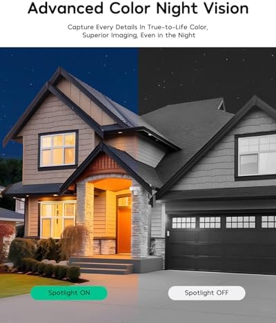 winees Floodlight Camera, 2K HD Dual-Lens Outdoor Security Camera