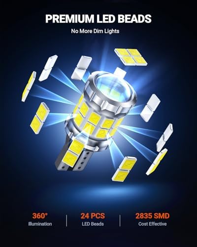 SEALIGHT 2026 Latest 921 LED Bulb, 700% Super Bright 912 T15 Led Reverse Light, Canbus Error Free 906 904 916 W16W LED Bulbs, 6500K White, Non-polarity, Automotive Back Up Light Assemblies, 2PCS