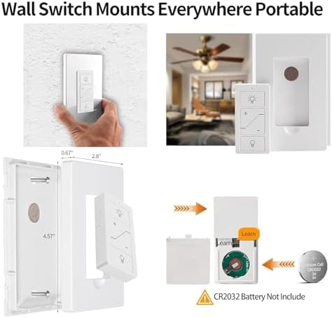 Hummptom Dimmer Switch with Remote Control, Wireless Remote Light Switch, Single Pole Dimmer Light Switch Support 2.4G&5G Compatible with Alexa