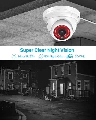 ZOSI 4K 16CH POE Security Camera System with 4TB HDD, 12pcs 5MP Metal Cams