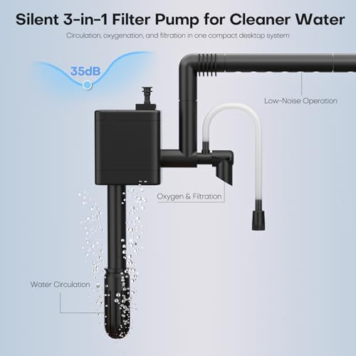 2.5 Gal Fish Tank Starter Kit, Smart Self-Cleaning Desk Aquarium