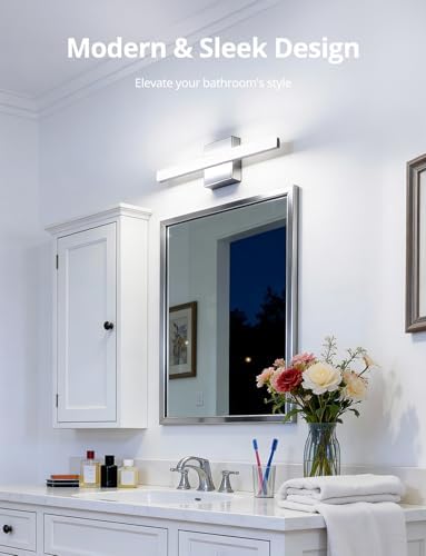 Combuh Modern Bathroom Light Fixtures Over Mirror, Vanity Wall Lamp Chrome