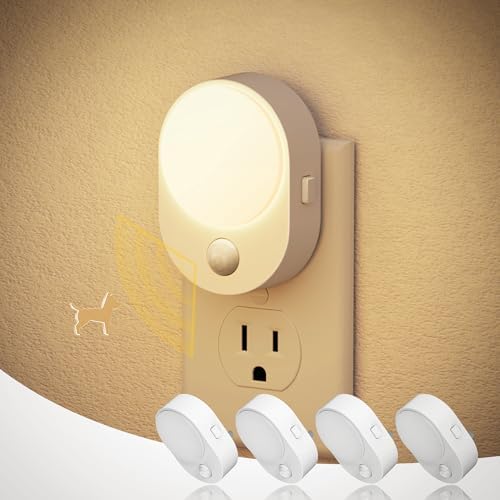 JandCase Motion Sensor Night Light, 4 Pack Motion Activated Sensor