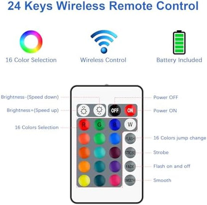 Smart WiFi RGB LED Light Strip Remote Controller, 24 Key RF Wireless Remote