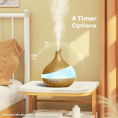 HJTHJT 500ML Essential Oil Diffuser for Home: 14 Color LED Humidifier