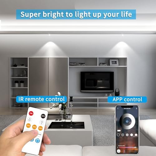 50FT COB LED Strip Lights White Dimmable DC 24V 6000K