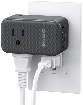TROND Multi Plug Outlet Extender - 3 AC Outlet Adapter with Rotating Plug