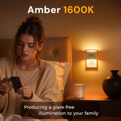 L LOHAS LED Motion Sensor Night Light, Night Lights Plug into Wall, Amber
