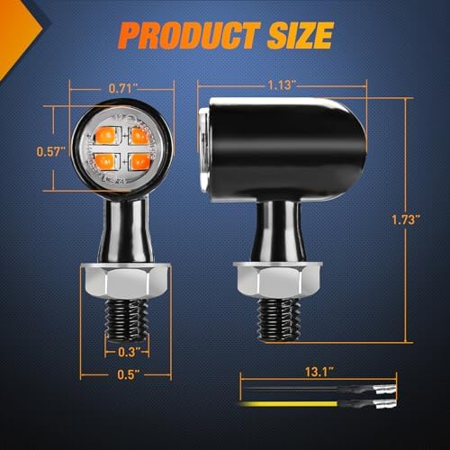 Nilight Motorcycle LED Turn Signal Lights, for Harley Honda Kawasaki Yellow
