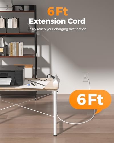 TESSAN Desk Clamp Power Strip 6 Ft with 2100J Surge Protector, Gray