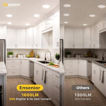 Ensenior 24 Pack 7 Inch LED Recessed Ceiling Light, 5CCT, 1600LM 15W 120V