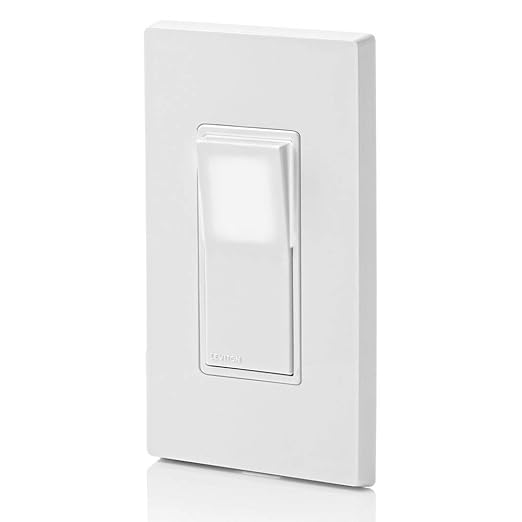 Leviton 15 Amp Decora LED Illuminated Light Wall Switch Single-Pole, L5611-2W, White