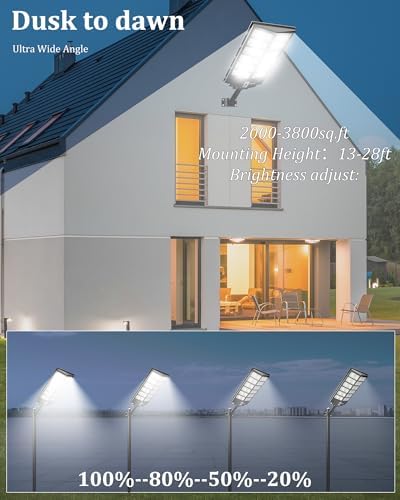 Ofuray Solar Street Lights Outdoor,Of-15000W Commercial Parking Lot Light