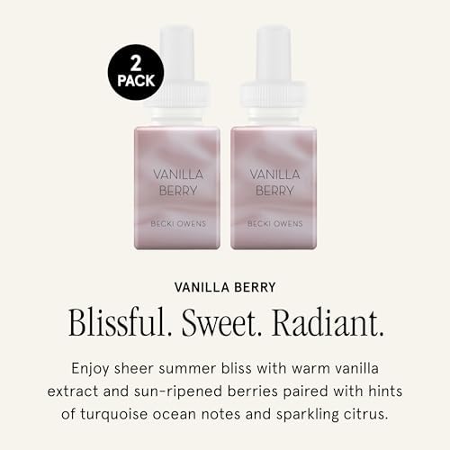 Pura x Becki Owens Home Diffuser Refill, 2 Pack, Vanilla Berry