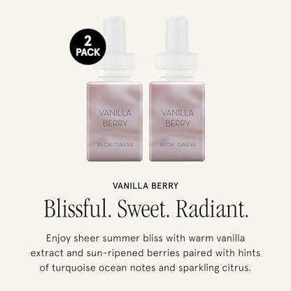 Pura x Becki Owens Home Diffuser Refill, 2 Pack, Vanilla Berry