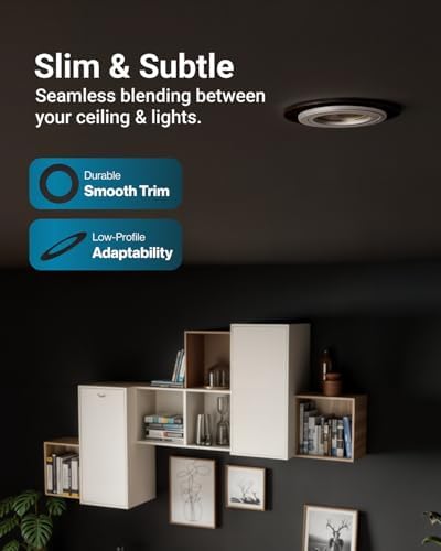 Sunco 12 Pack Goof Rings 4 Inch Recessed Lights, Can Light Trim Ring Flush Mount, Black Matte Finish, Durable Plastic Design, Ultra Thin