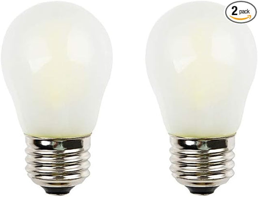 A15 Style Mini Globe Bulb, Frosted Glass Housing, Cool White Bright Light(6000K), 4W 400Lm, E26 Common Base, 40W Incandescent Replacement, 2-Pack